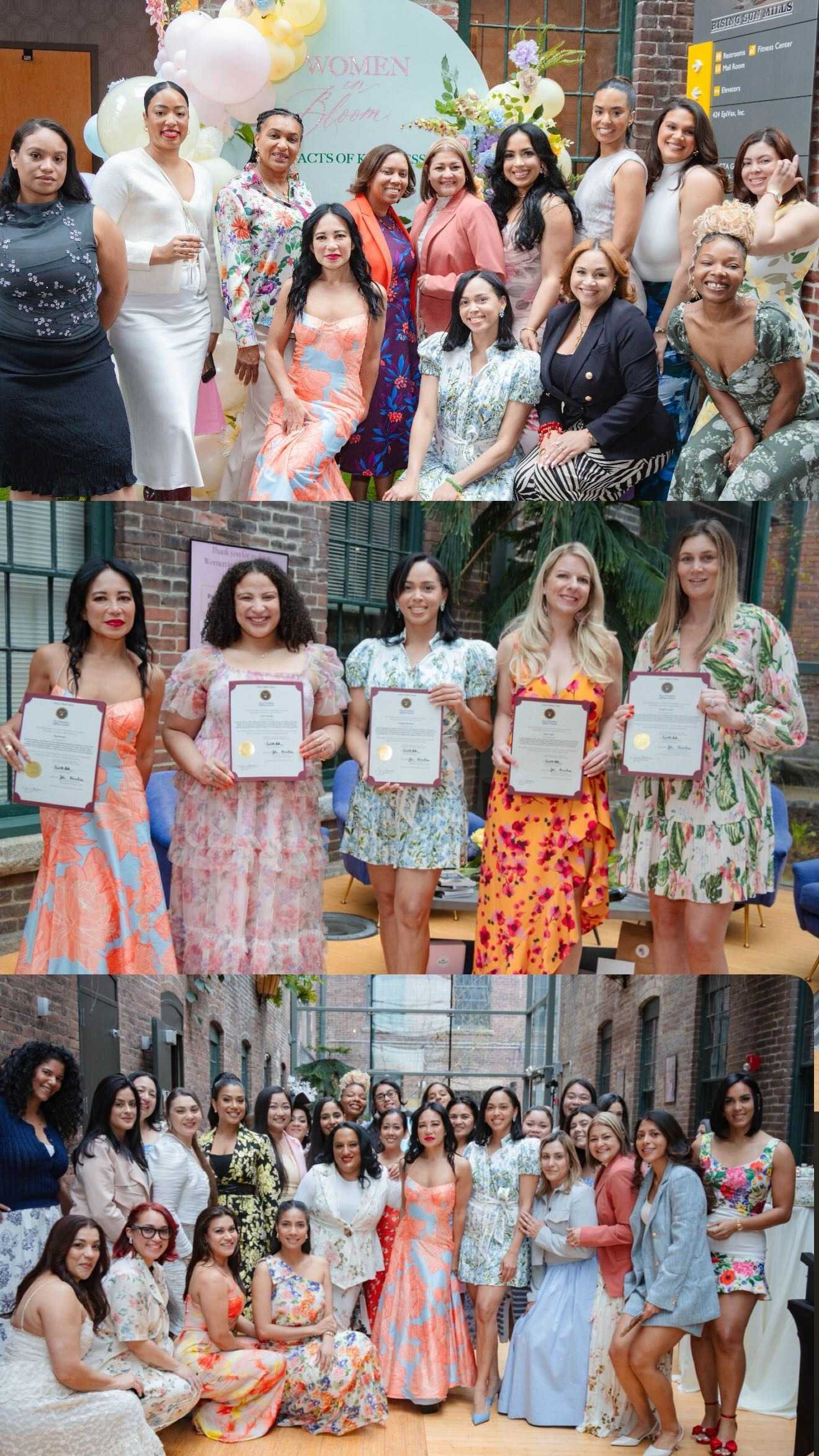 Group photos from the Women in Bloom event